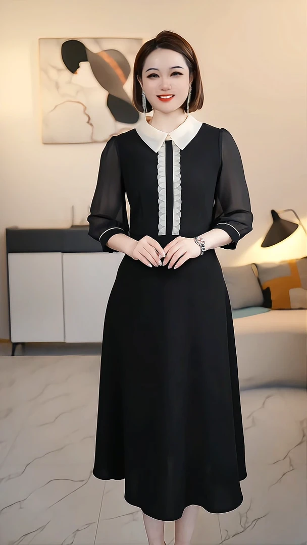 [深圳薇姐清仓] B高端大码原创遮肉显瘦连衣裙 发顺丰  B1935