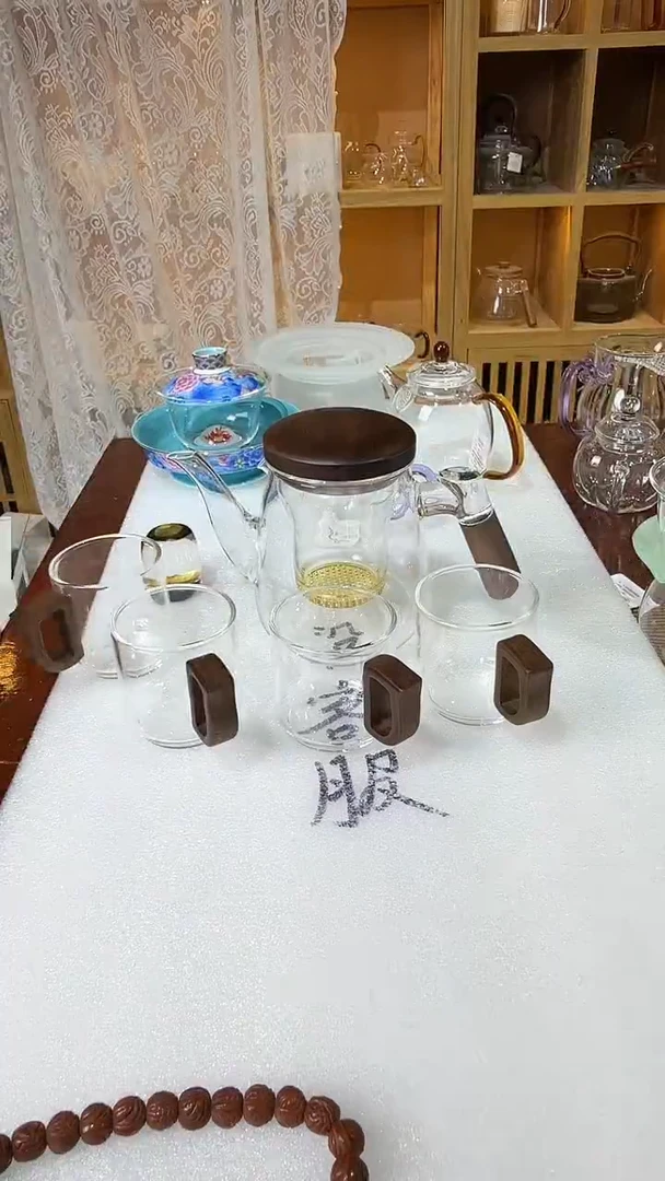 蘑菇壶加4只木把杯