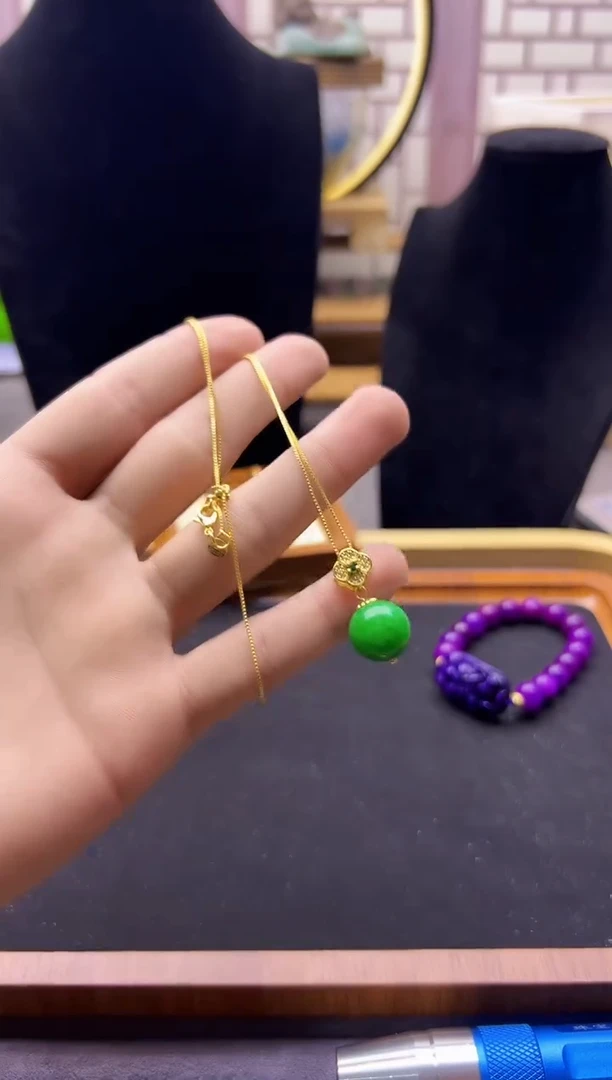 【闪购商品】翡翠颈饰14K金镶嵌D104