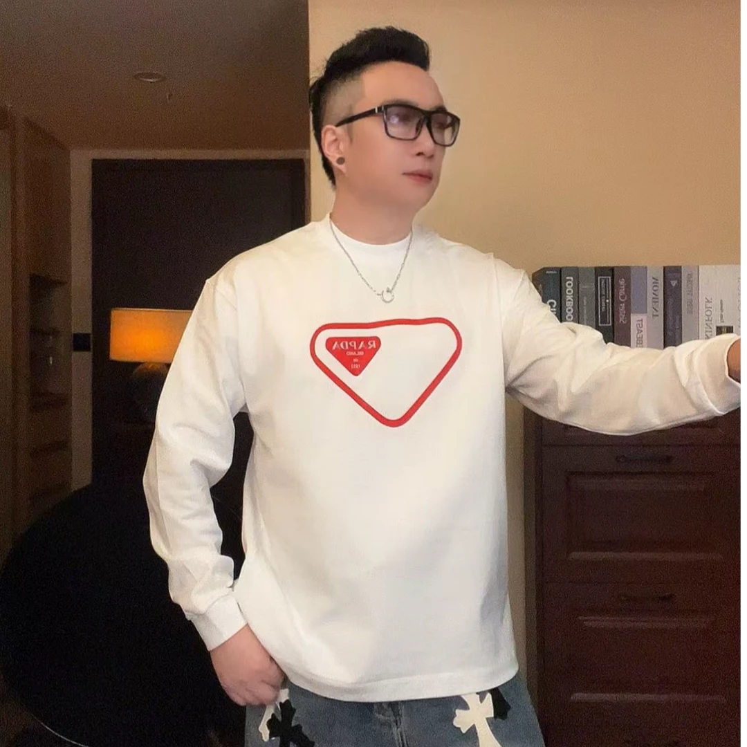 宽松纯棉【三角爱心】长袖T恤