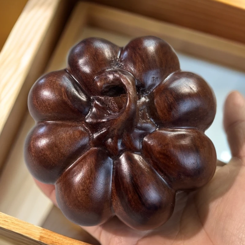 爆款香樟木创意新款复古色南瓜木雕摆件家居装饰送礼佳品