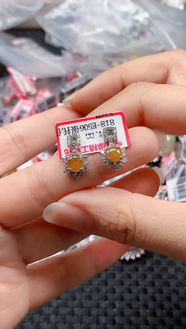 银S925镶嵌戒指翡翠天然A货缅甸翡翠