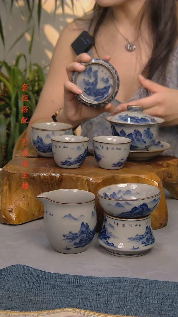 简装家用款7件套 老陶泥开片纹陶瓷茶具
