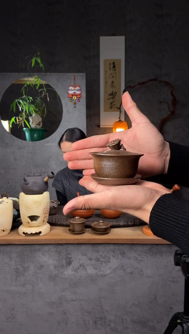 【闪购商品】全手工原矿潮州莲蓬盖碗