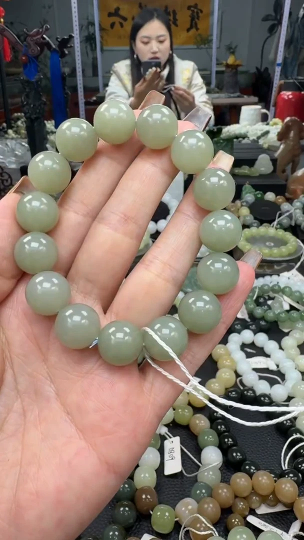 未镶嵌手串和田玉新疆且末天空蓝卡14