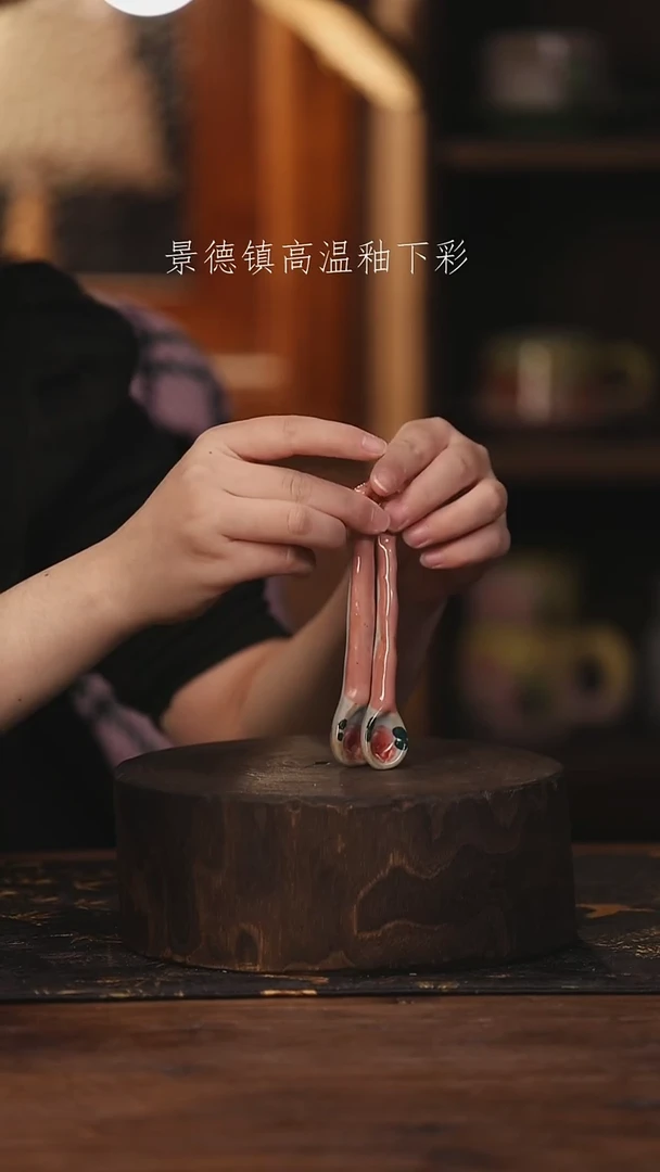 陶瓷景德镇高温釉下手绘陶瓷@L288@