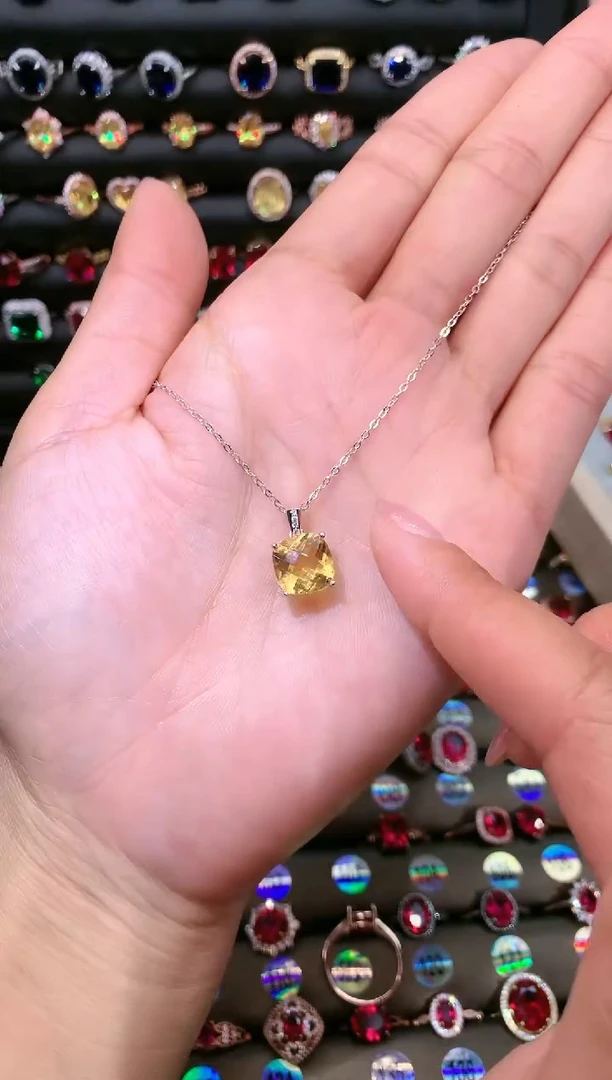 【闪购商品】水晶吊坠(赠链)银S925镶嵌10