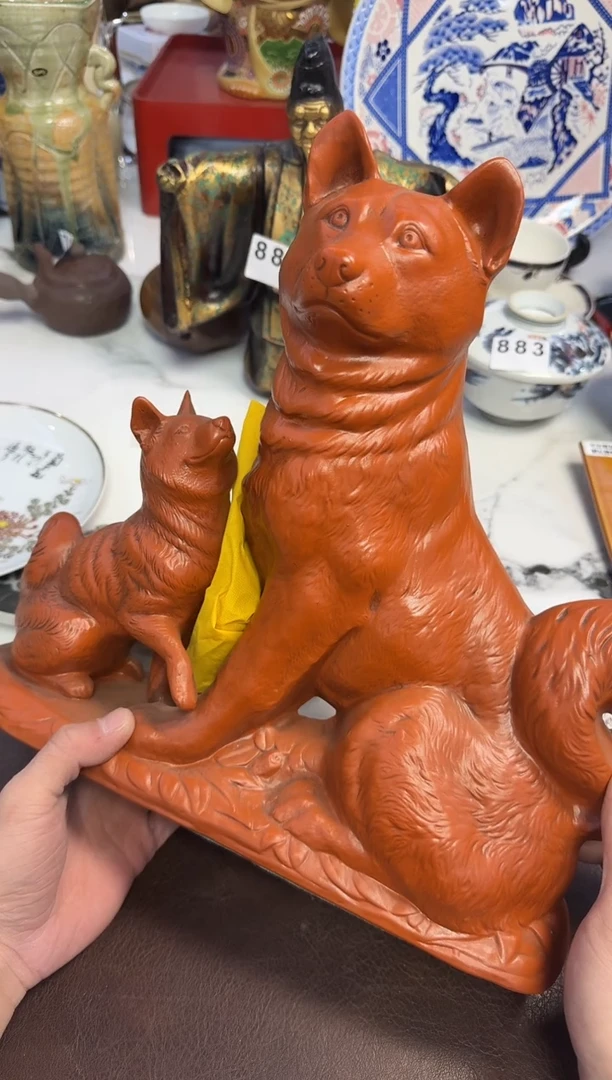 茶周边888陶狗摆件