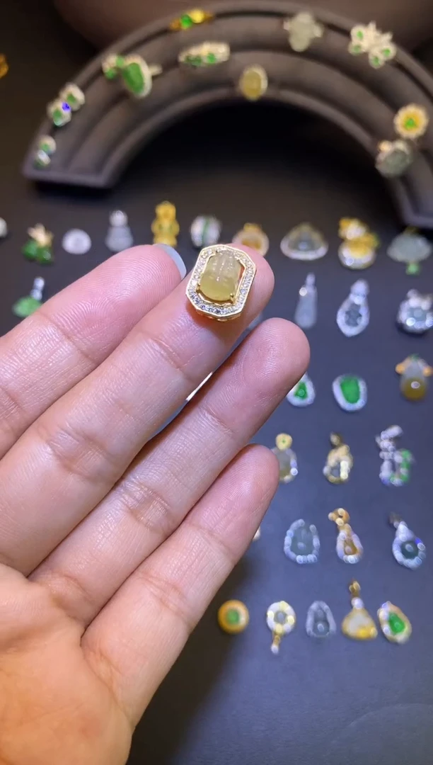 吊坠(不含链)银S925镶嵌翡翠1