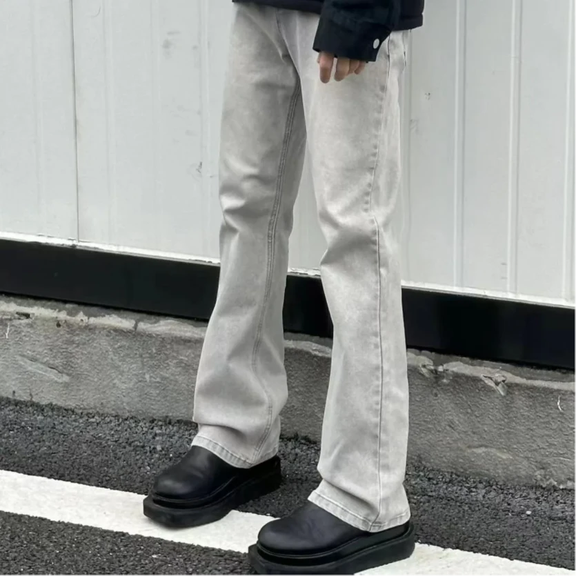 【新腾专属】春秋cleanfit高街简约直筒高弹微喇牛仔裤AG-1358