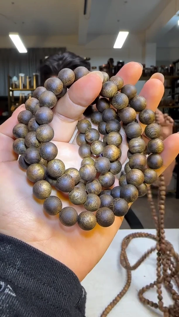 沉香手串99沉莞香（女儿香）正圆珠长串9mm108颗40g+多样性发1