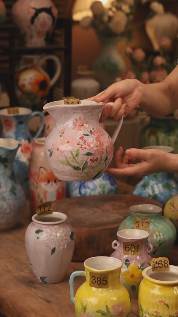 陶瓷114景德镇设计师手作花器摆件侘寂风