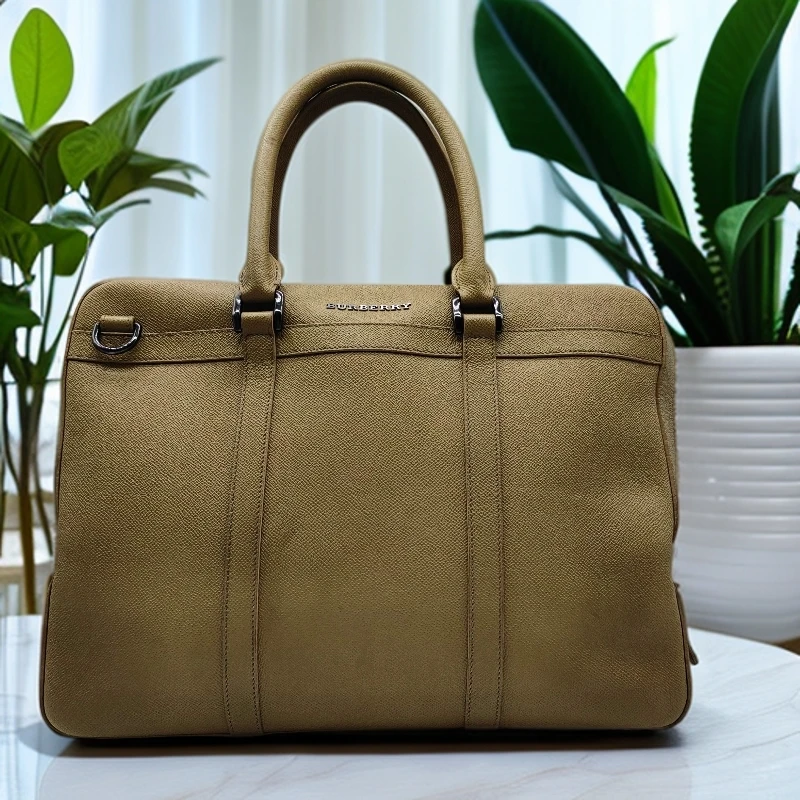 95新 BURBERRY/博柏利 卡其色手提公文包 1390 4260