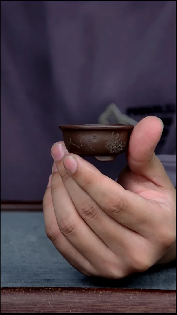 紫砂花盆4*1.5内径紫砂花盆