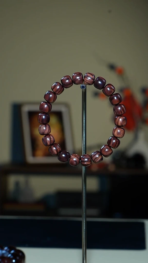 黄花梨/降香黄檀手串/手链紫油梨老料沉水无胶无蜡精工9*10