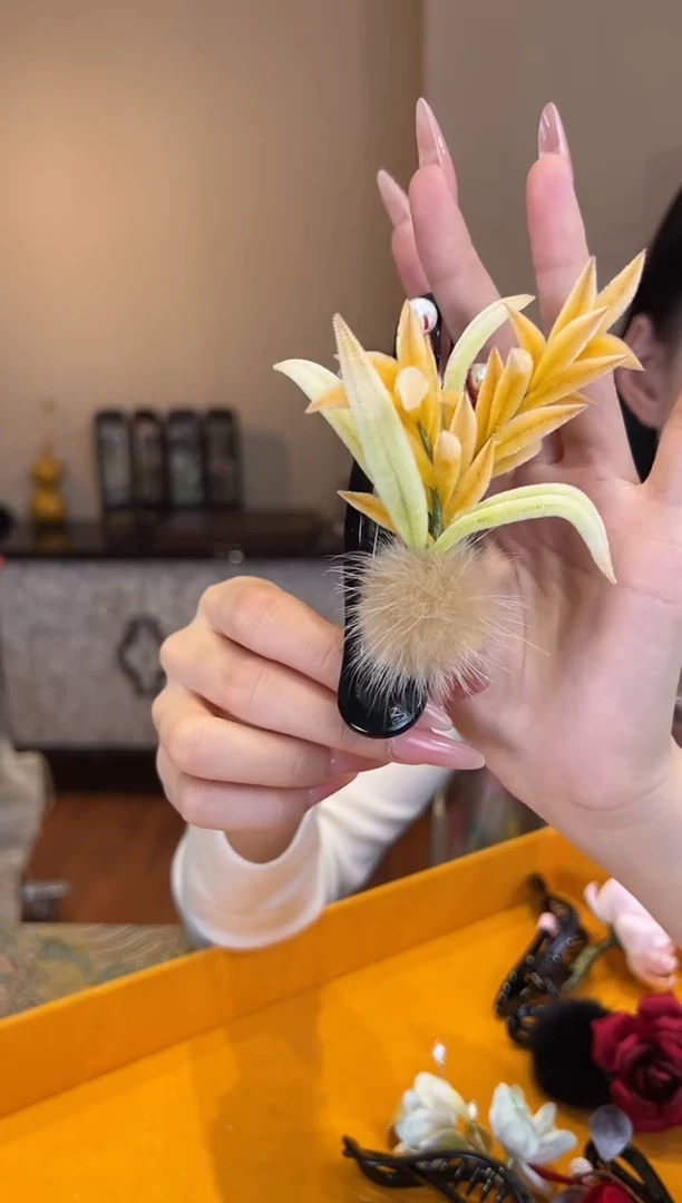 刺绣 非遗绒花（发饰）