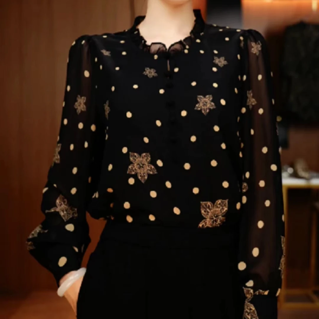 2025年早春轻奢优雅洋气减龄时尚百搭显瘦长袖小衫