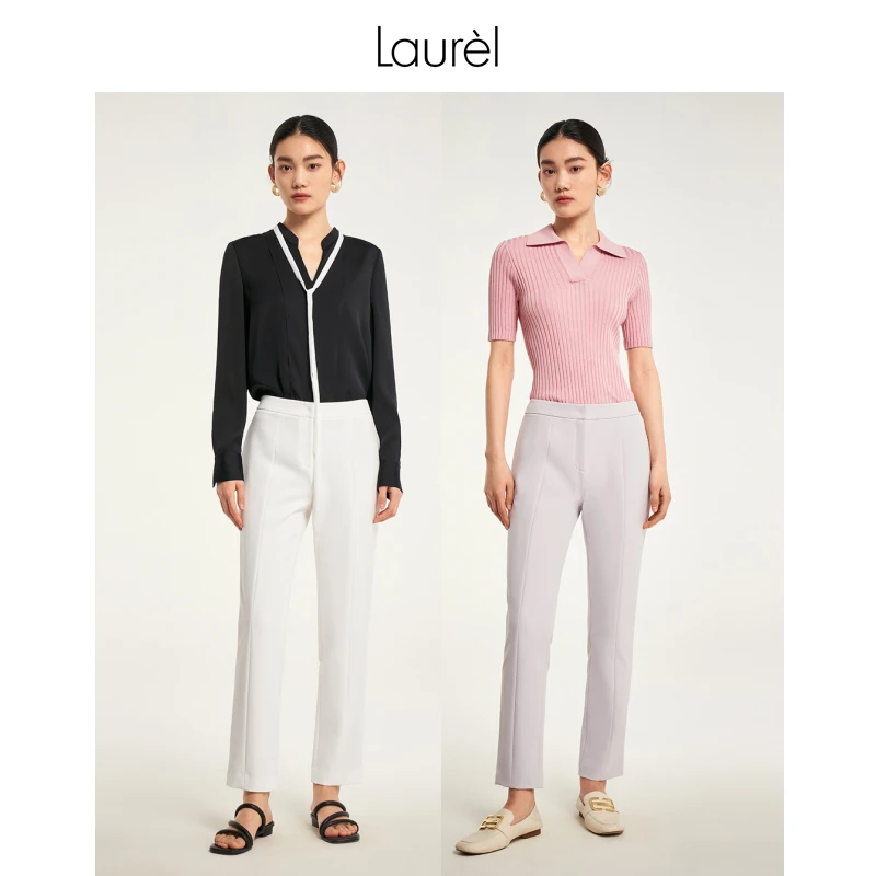 Laurel劳芮春秋淡人直筒显瘦修身职业长裤西装裤女LWD322K60600东