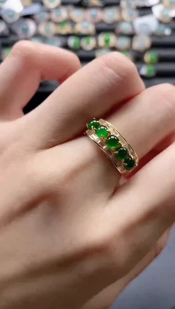 【闪购商品】翡翠戒指银S925镶嵌51511-10