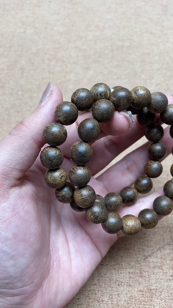 沉香手串文莱黑棋1.1圆珠单圈多样性发其一