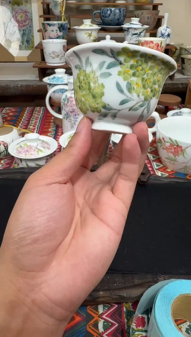 瓷片陶瓷高端国画手工釉下陶瓷浮力价