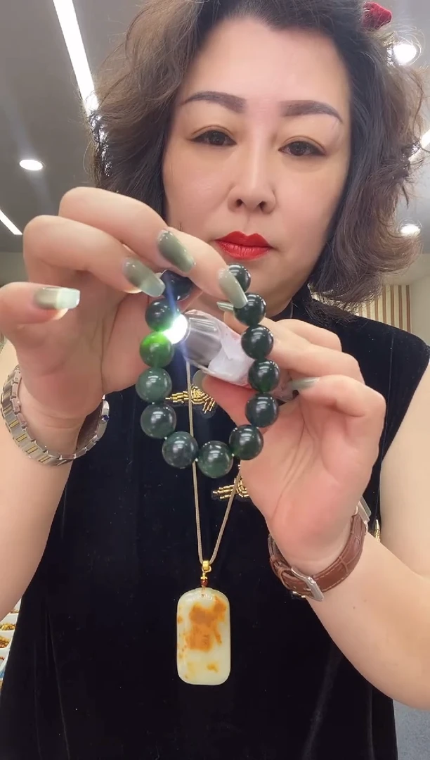 合金蛇纹石玉手串多样式发货随机发一