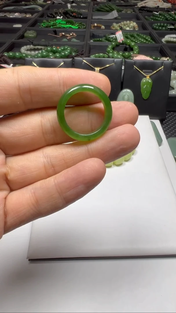 颈饰未镶嵌和田玉（碧玉）【老马】和田玉碧玉戒圈