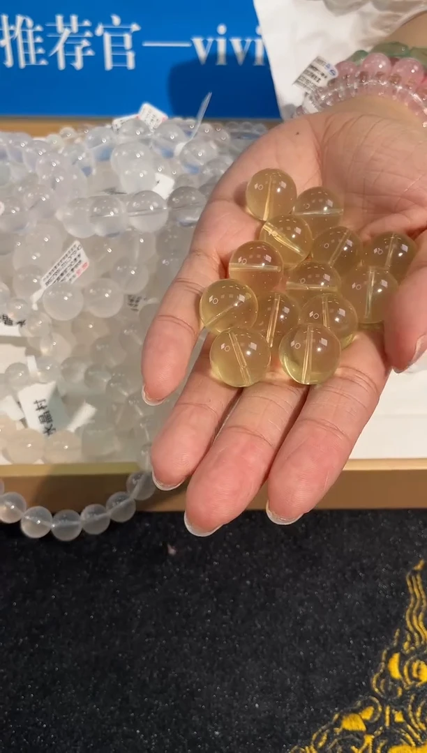 水晶手链未镶嵌4号黄水晶17mm