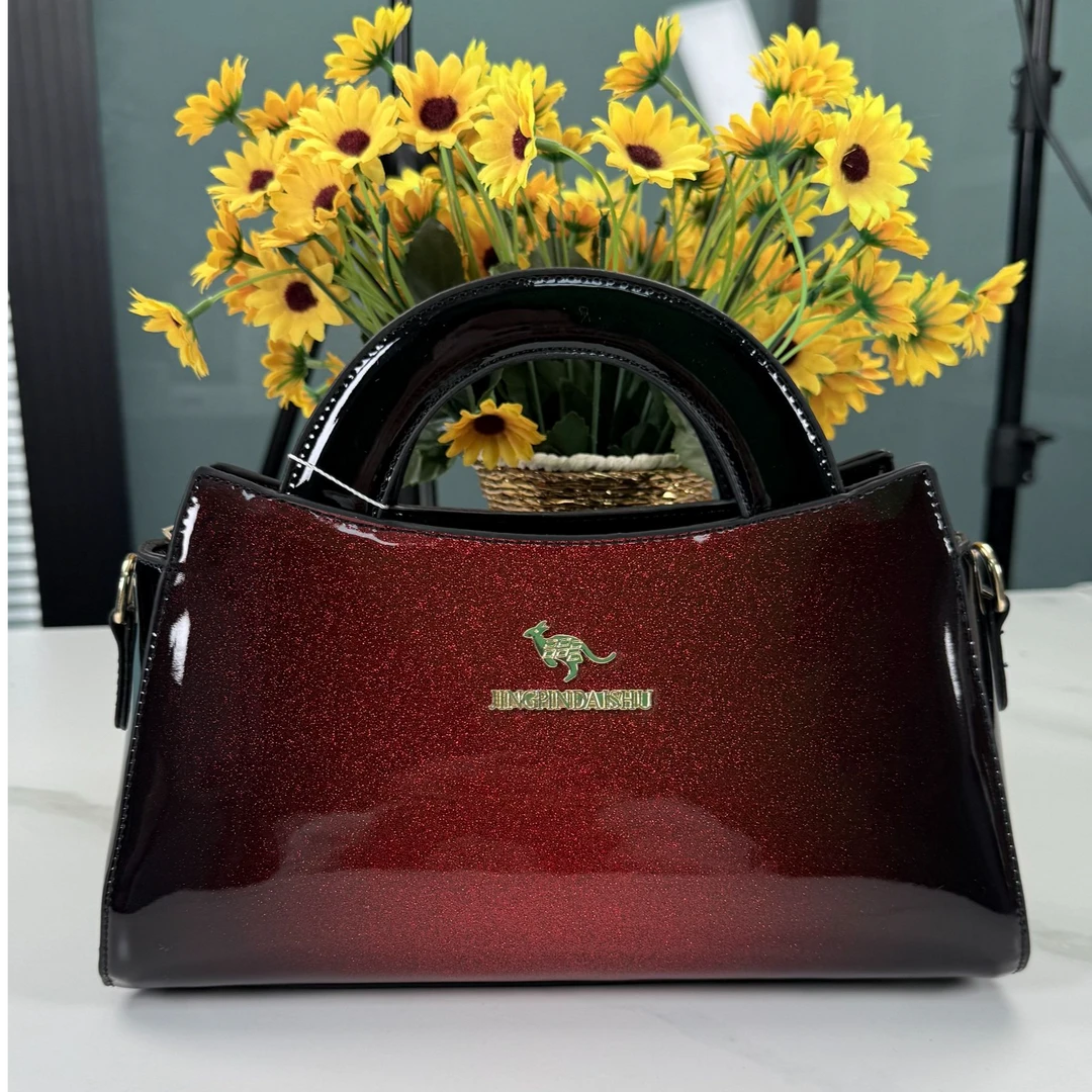 8983#时尚漆皮洋气女包新款手提包百搭气质手拎包斜跨轻奢大气