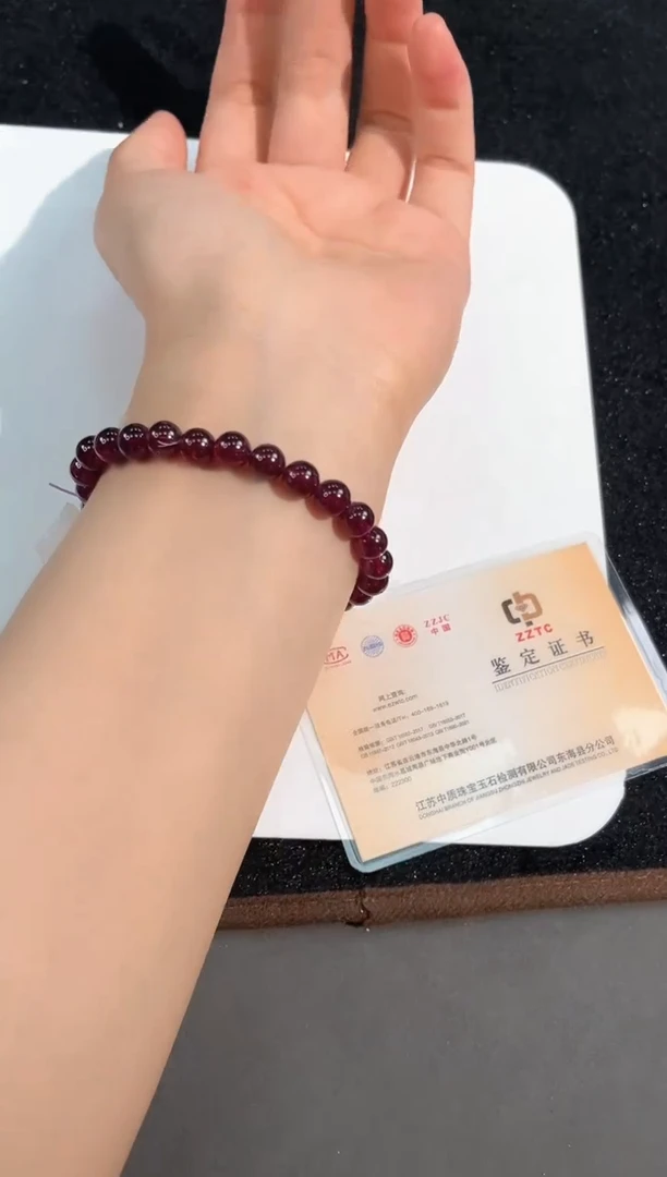 水晶手链未镶嵌25号紫牙乌石榴石单圈6.5-7mm