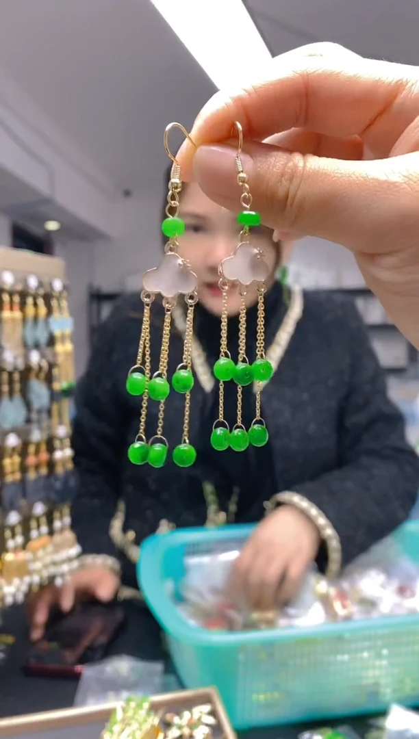 【闪购商品】翡翠耳饰合金0438翡翠耳钩