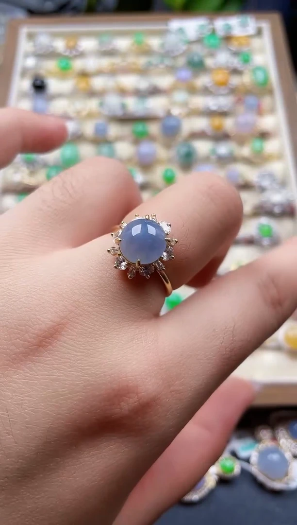 银S925镶嵌戒指翡翠50