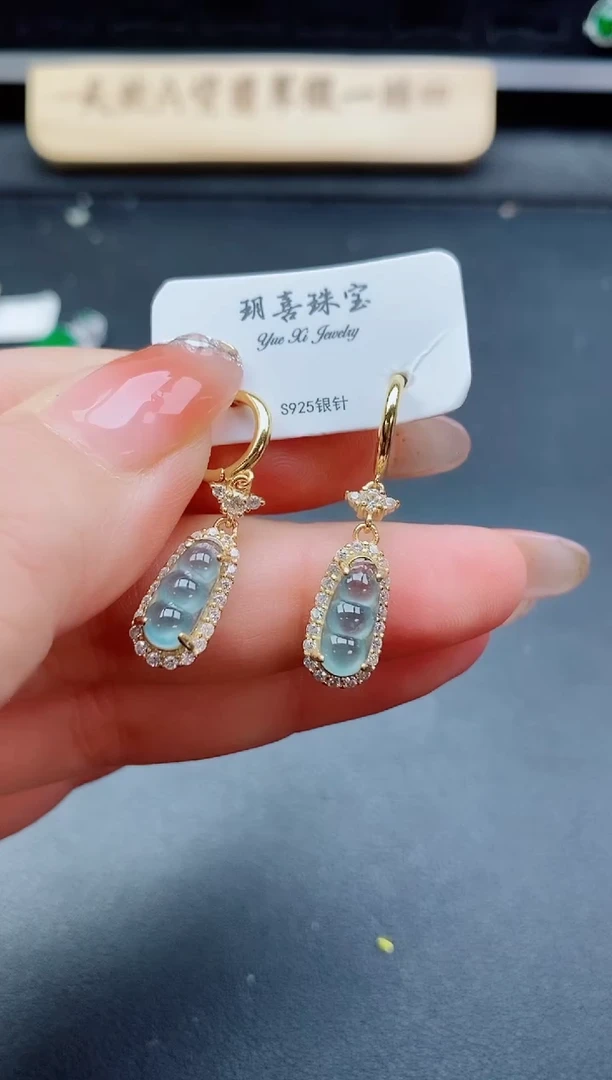 银S925镶嵌戒指翡翠1