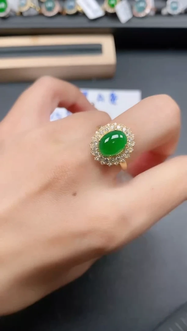 银S925镶嵌戒指翡翠1111
