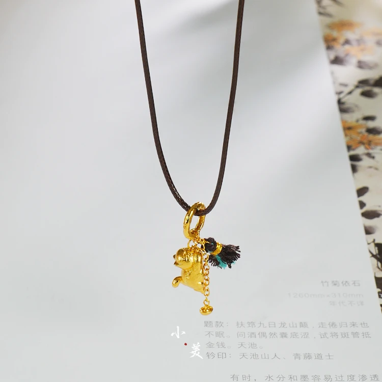18K金流苏趴趴猫项链 G81119