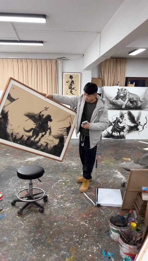 【闪购商品】丙烯画画江湖水墨《吕布》