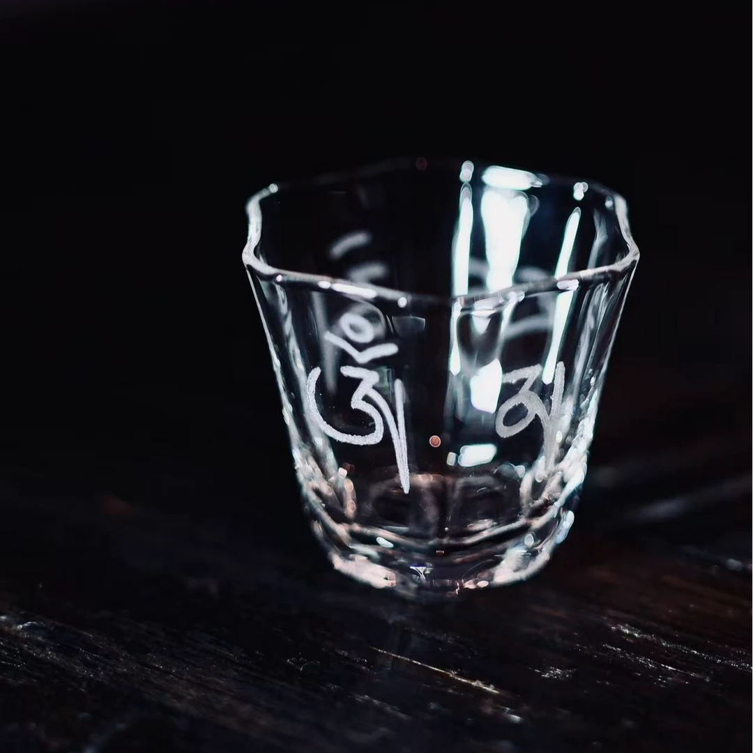 【问起居】藏传系列一手刻六字箴言茶杯