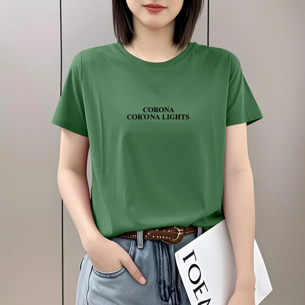 女士宽松大码圆领印花时尚2025新款夏季短袖t恤休闲百搭显瘦上衣