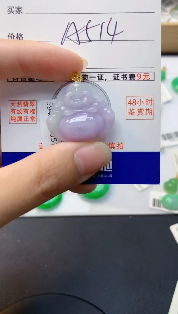 颈饰18K金镶嵌翡翠天然缅甸A货翡翠百元以上9元证书费自理
