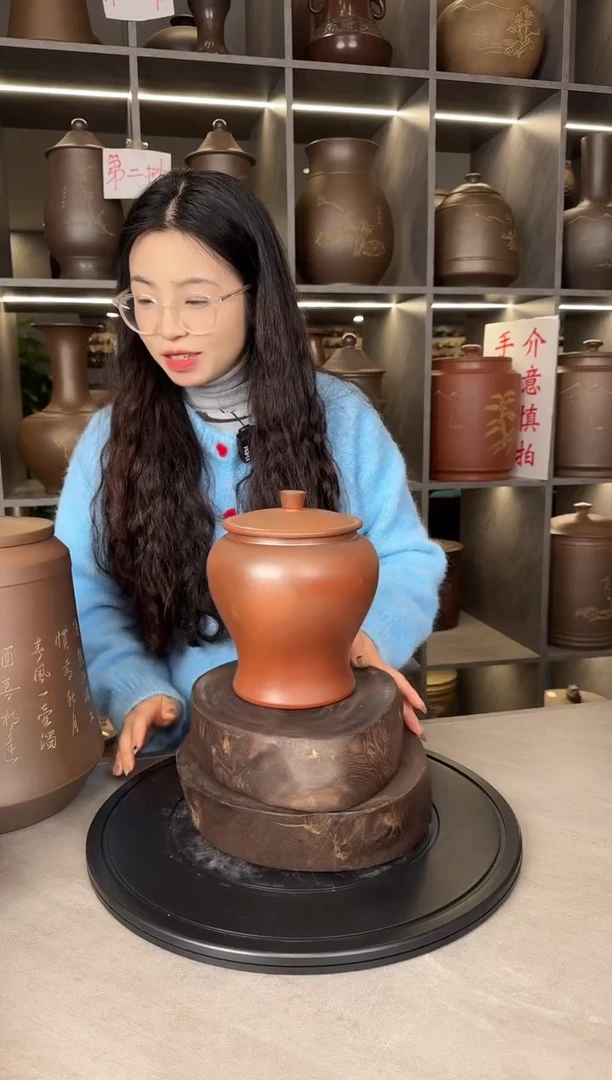 【闪购商品】罐本陶手作坭兴陶一斤装柴烧将军罐（微瑕