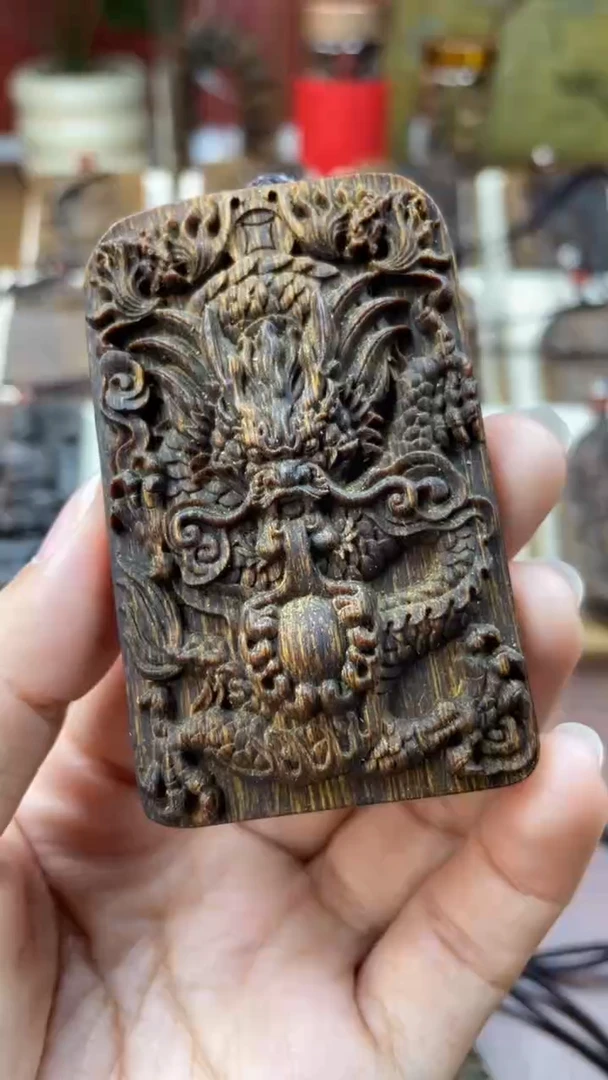 木木雕款芽庄龙戏珠7cm送养香罐