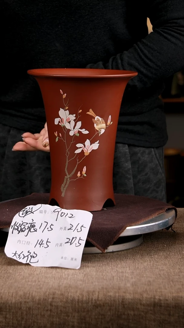 紫砂花盆花卉工艺9012微瑕