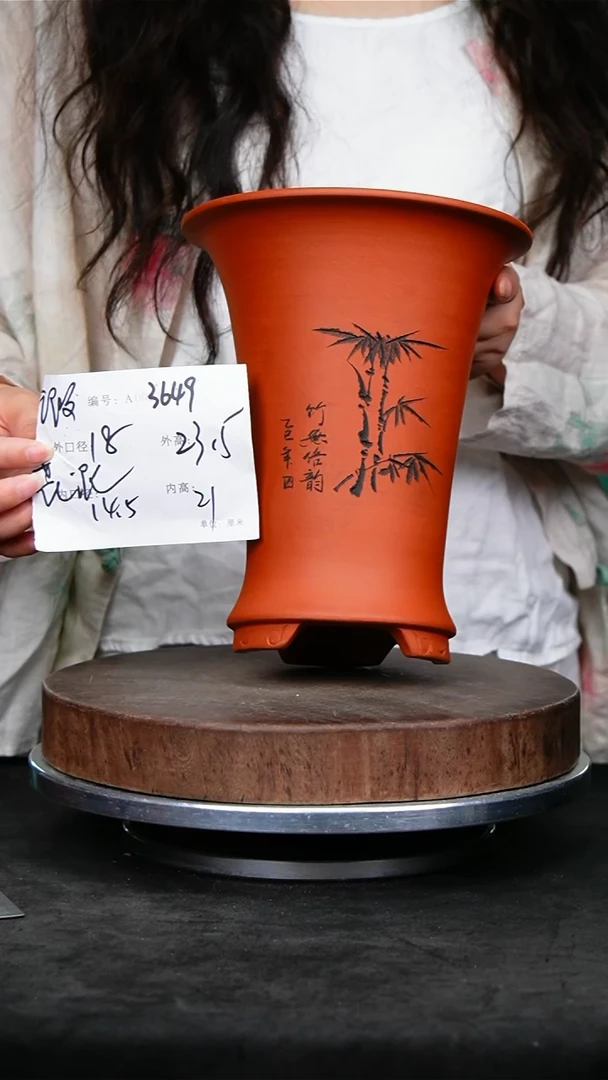 紫砂花盆3649花泥紫砂花盆