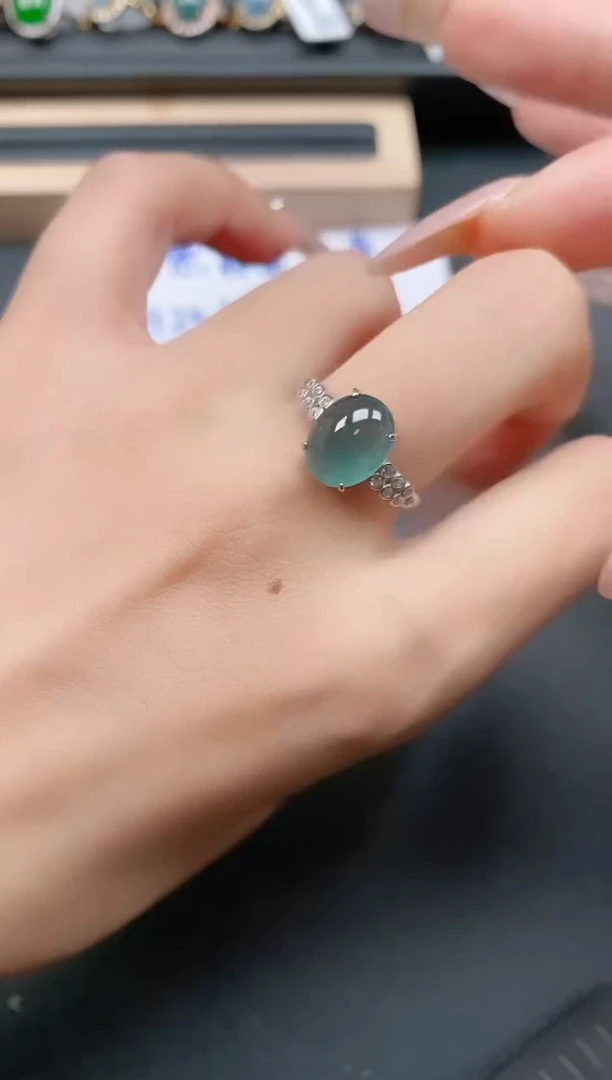 银S925镶嵌戒指翡翠11111