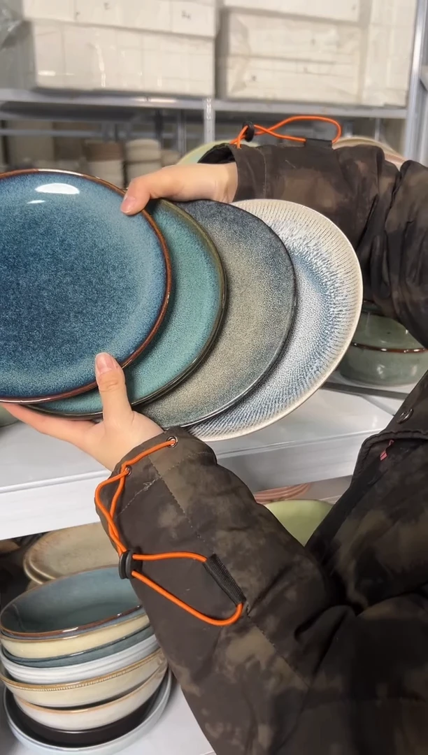 陶瓷外贸尾货瑕疵满20包邮X4 小盘8英寸
