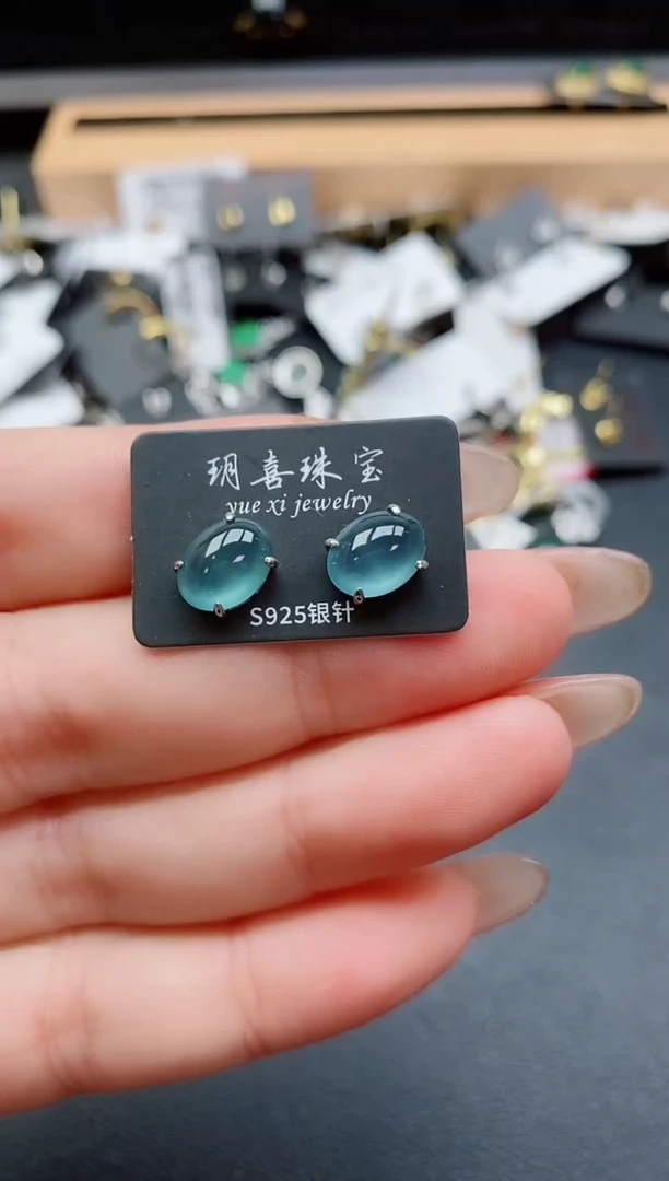 银S925镶嵌戒指翡翠1