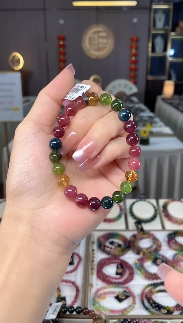 未镶嵌老矿碧玺单圈手串8mm+碧玺多样性发货一条hon