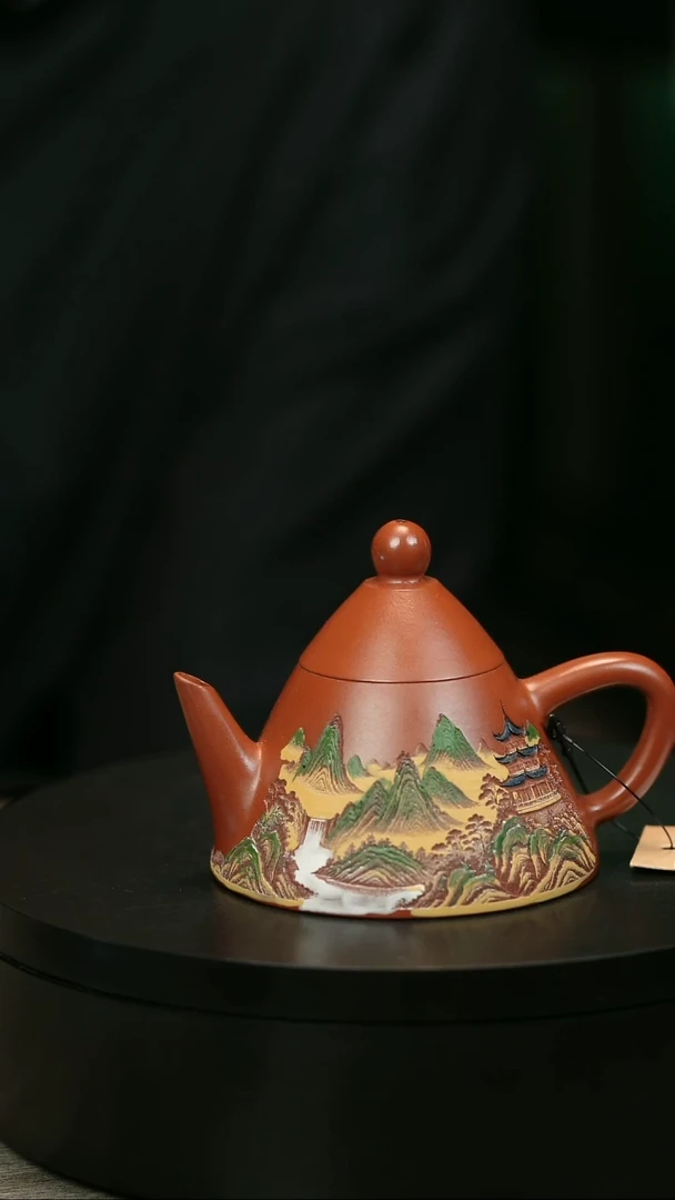 茶壶紫砂铭*H2216赵翠红彩绘翁帽