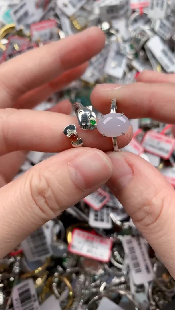 银S925镶嵌戒指翡翠4444      8