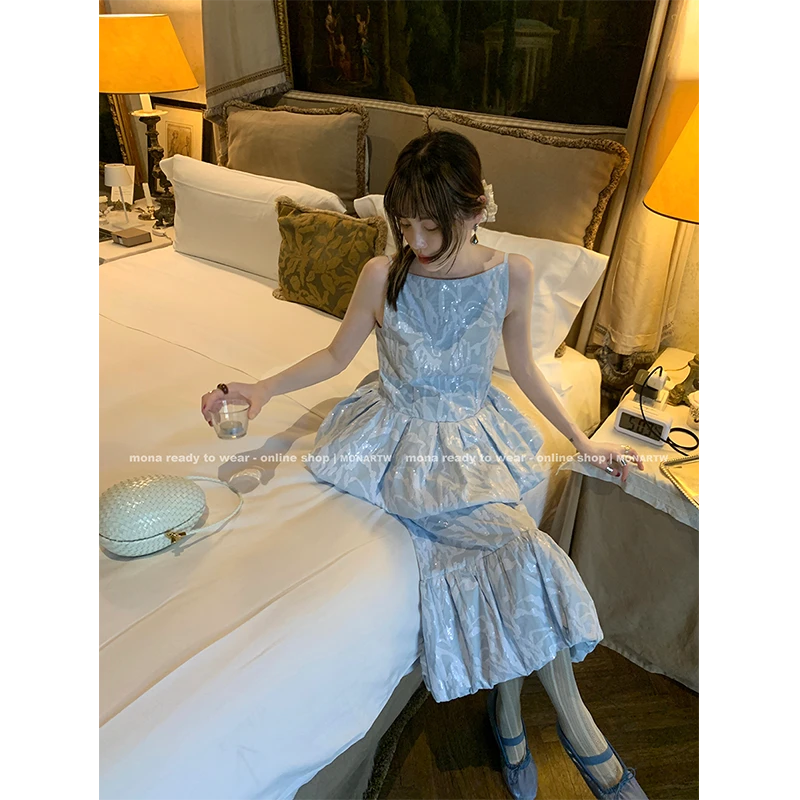 【Mona张绮贤】MONA 吊带上衣 高腰半裙连衣裙 O125A07492